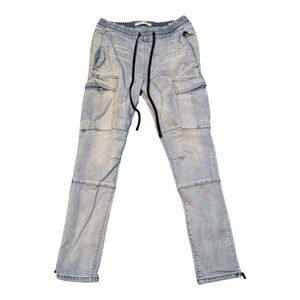 PacSun Y2K Blue Pull on Cargo Joggers Drawstring